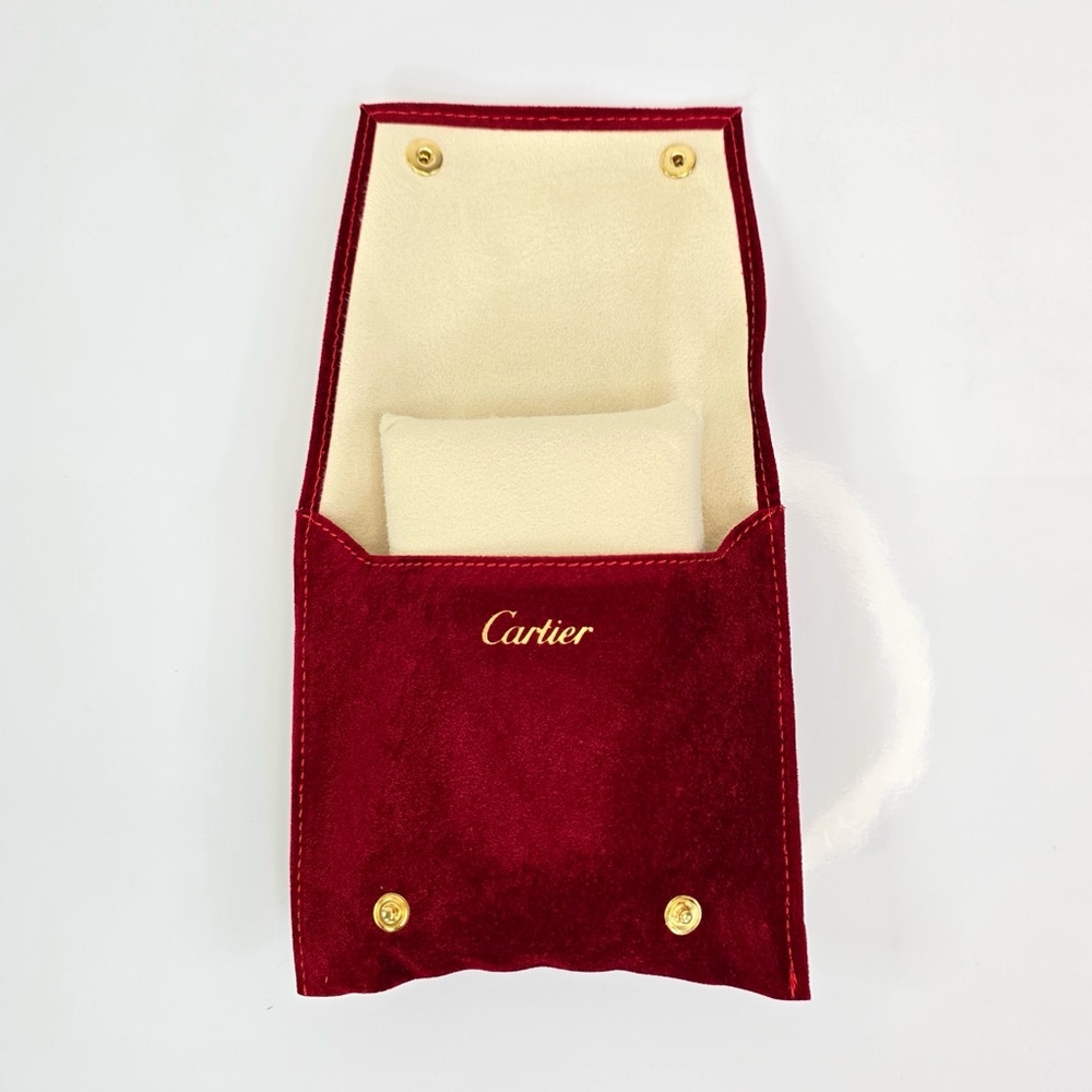 Genuine CARTIER Travel Pouch & Pillow for Watch/Jewelry Red Velvet
